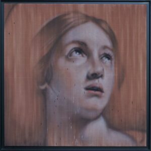 Sainte Agathe<br>
100 x100 cm - Aérosol sur toile de coton - 2020 <br>
<span style="color: darkred";>PLUS DISPONIBLE</span>