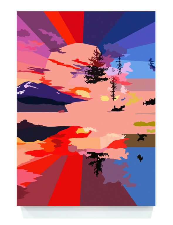 Marion Sagon, Exploded Landscape, 90 x 65 cm, acrylique sur bois, 2026